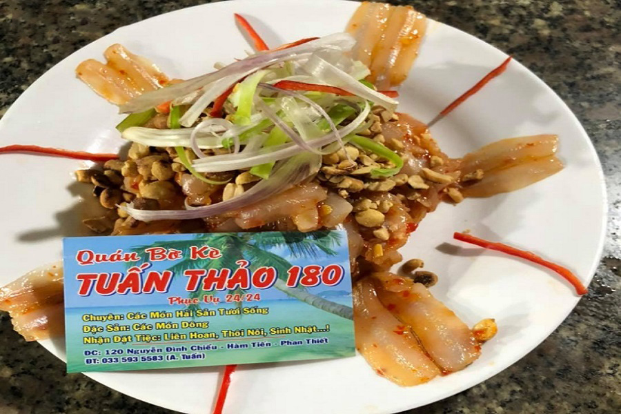 Beside the Tuan Thao 180 listing — assorted goi ca plates (ca mai and ca duc)