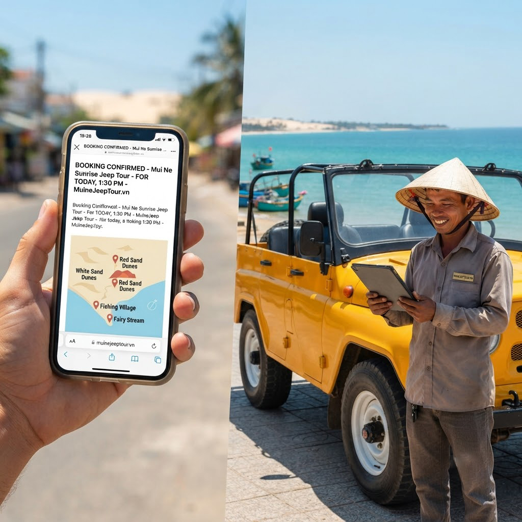 Mui Ne Jeep tour, same day Jeep tour Mui Ne, last-minute Mui Ne tour, book Mui Ne Jeep tour WhatsApp